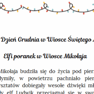 Kalendarz adwentowy - 1-2 grudnia